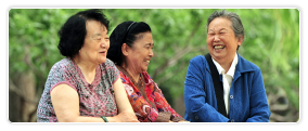 three elderly ladies