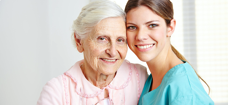caregiver and the beautiful elder woman